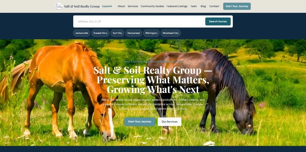 Salt & Soil Realty homepage